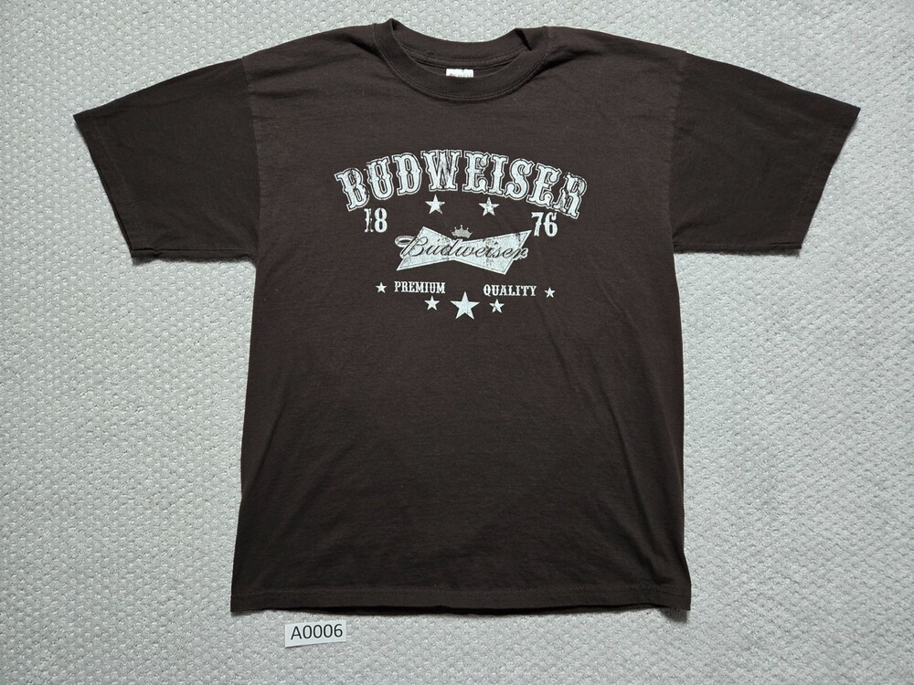 Budweiser Beer 1876 T-Shirt ~ Men’s Large ~ Dark Brown ~ Gildan